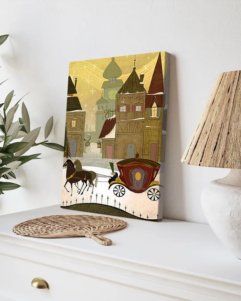 GADGETS WRAP Canvas Gallery Wrap Framed for Home Office Studio Living Room Decoration (9x11inch) - Christmas In The Old World