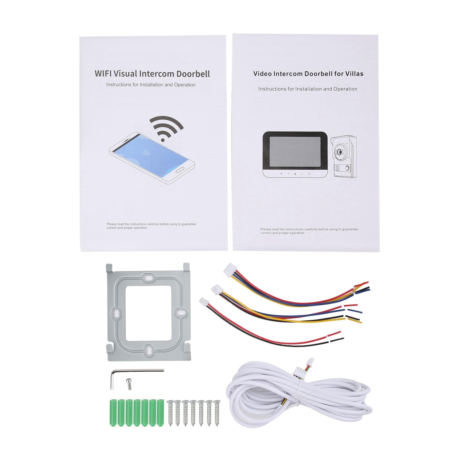 7 Pulgadas Timbre Vídeo LCD TFT, Intercomunicador Portero Automático Cámara Visual Con Cable Monitor De Desbloqueo Remoto Con Visión Nocturna Para Seguridad Hogar(EU-110-240V)
