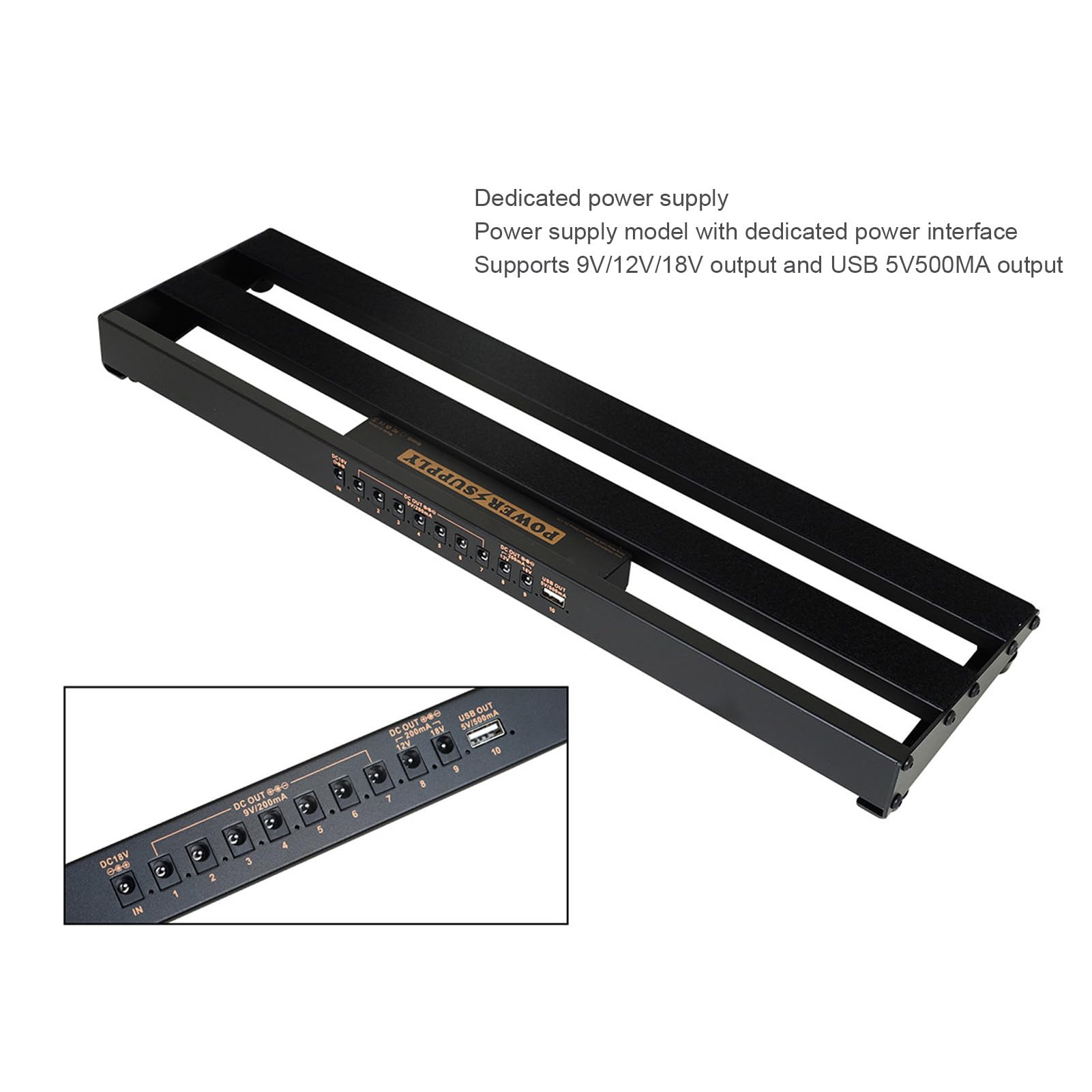 Alimentatore Isolato per Pedaliera Effetti con Uscite 9V 12V 18V per Chitarristi Design in Lega di Alluminio 1 unità