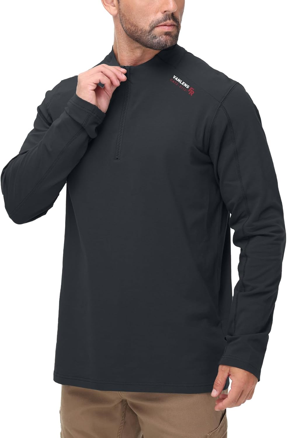 Stretch FR Shirts for Men Lightweight Quarter Zip Up Pullover for Summer CAT2 - Image 2