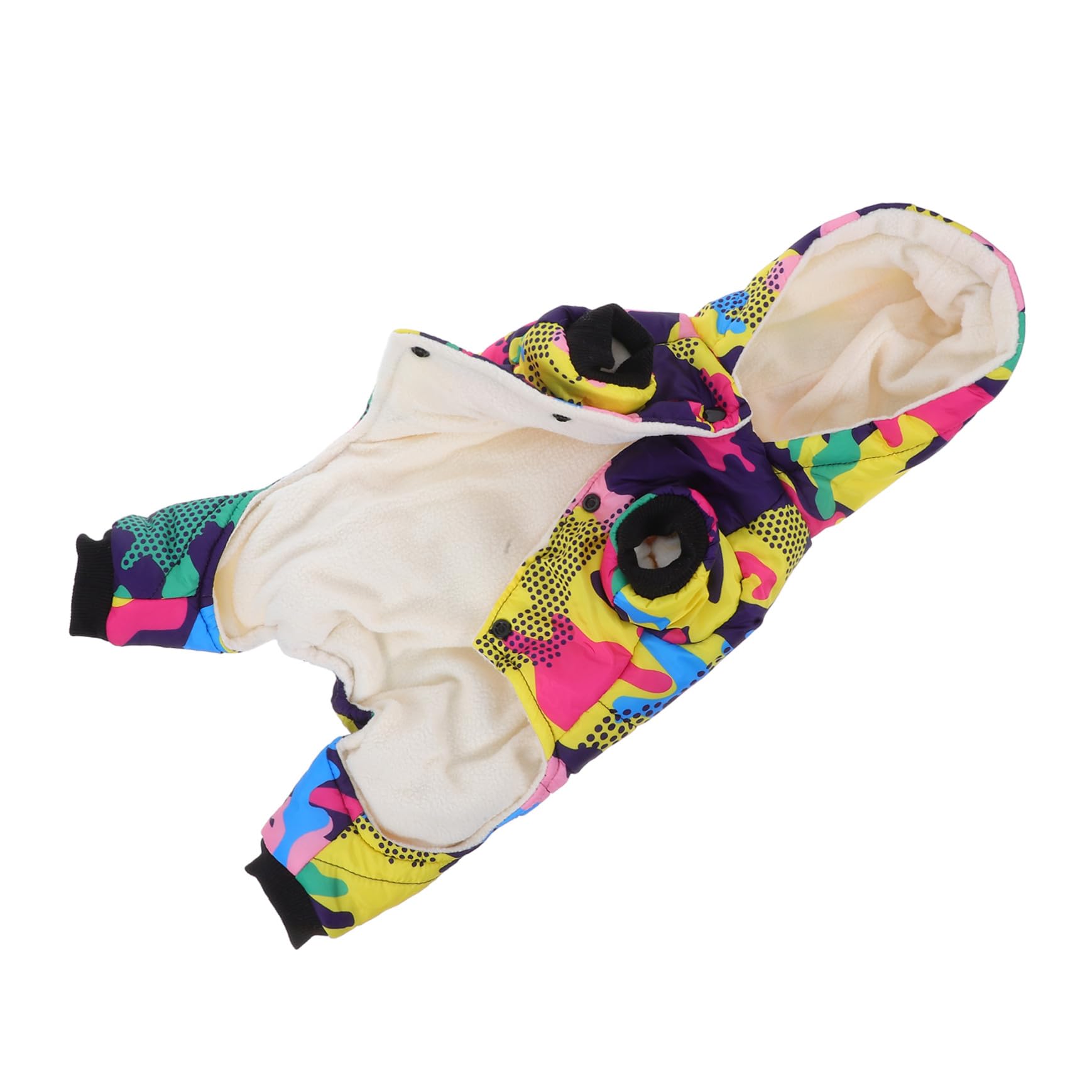 Kisangel 2stücke Wärmender Hundemantel Mit Kapuze Für Winter Dicke wasserdichte Daunenjacke Im Camouflage-Design Für Vierbeinige Freunde Für Und Outdoor-aktivitäten Schwarz Mit