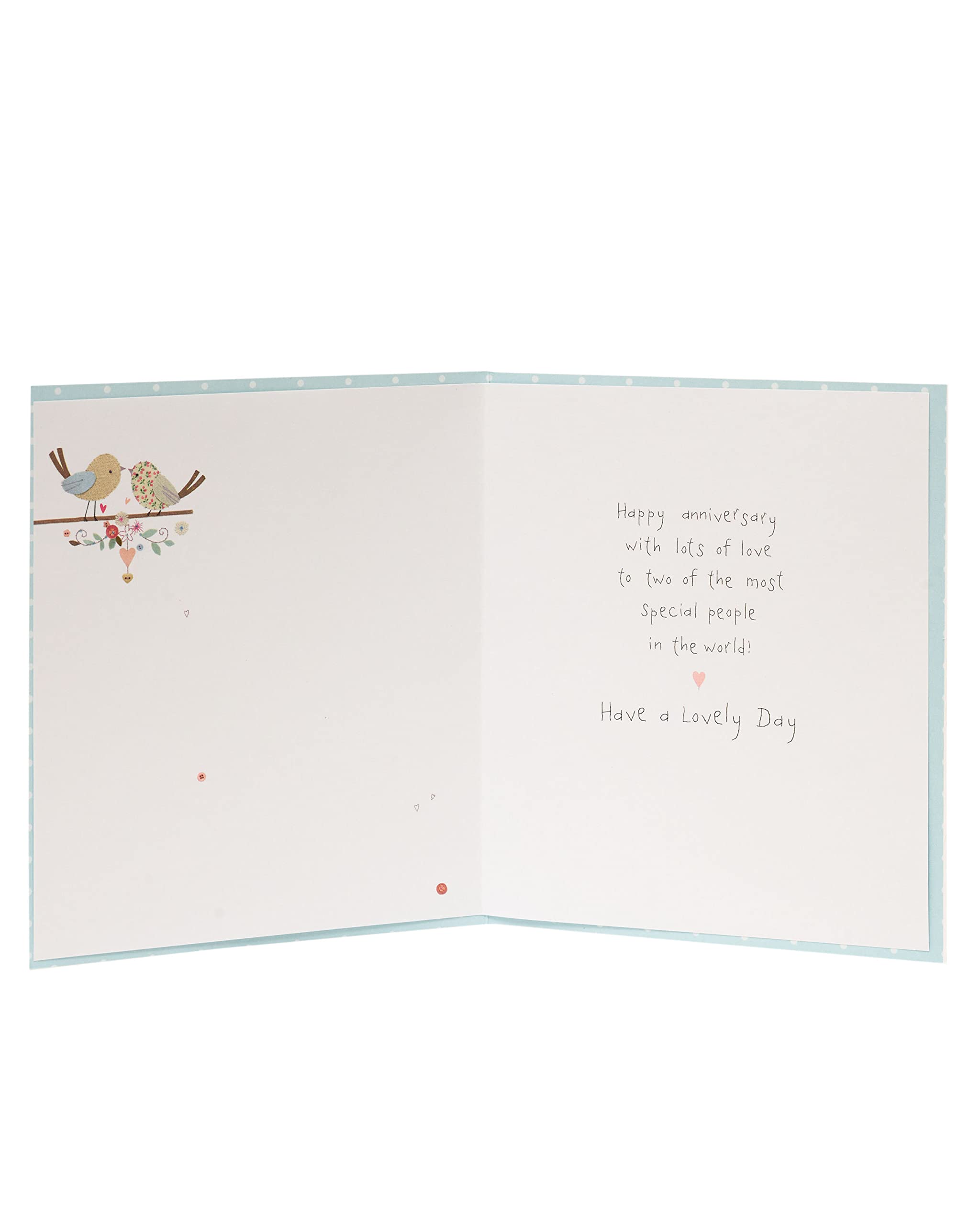 UK Greetings | Anniversary Card | Happy Anniversary | Her/Him | Champagne & Flutes Design | With Envelope | 165 X 190 Mm