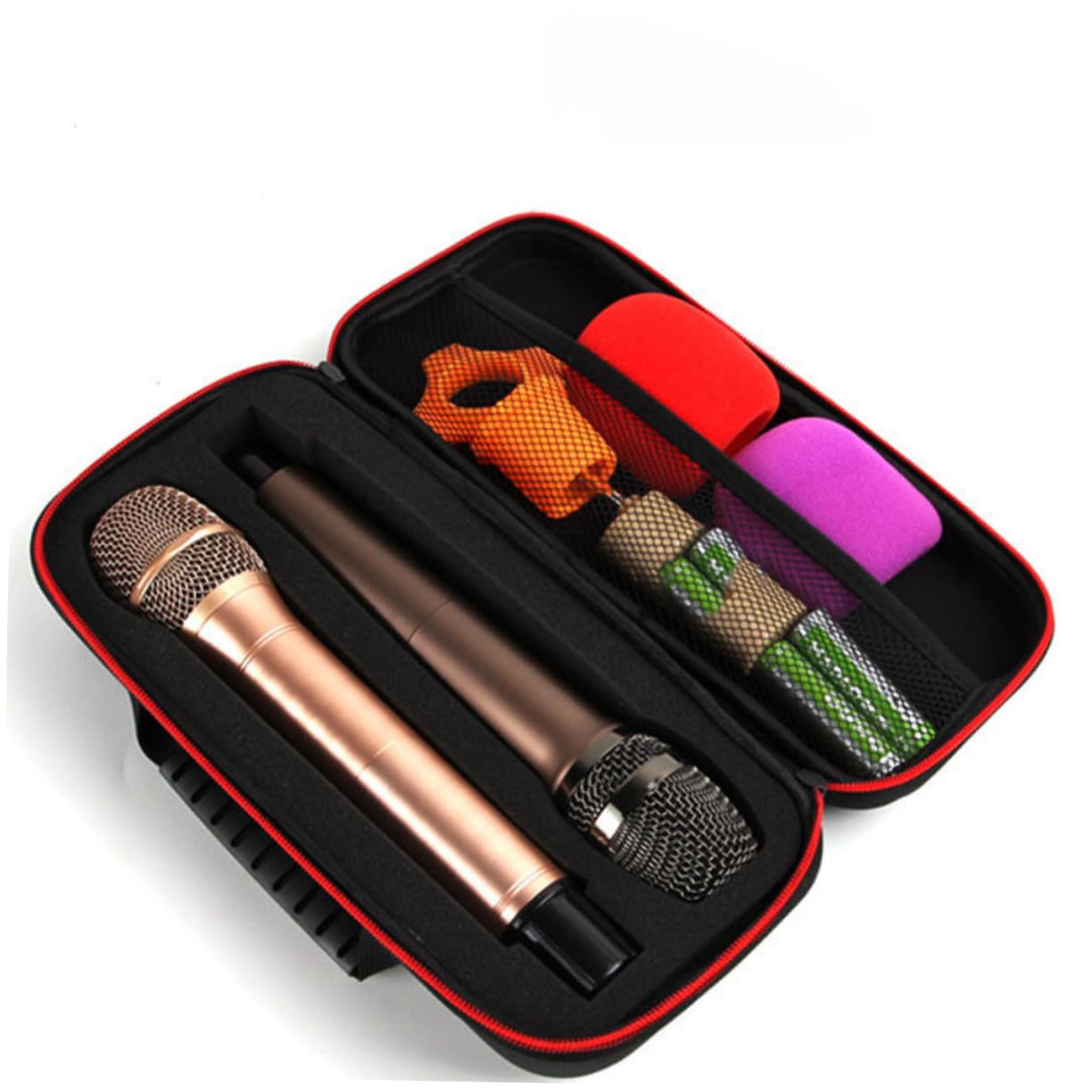 Abaodam Borsa Per Microfono Wireless Rigida Con Manico Resistente Urti E Polvere Custodia Compatta Per Microfono Senza Filo E Accessori Usb Ideale Per Karaoke Esterno