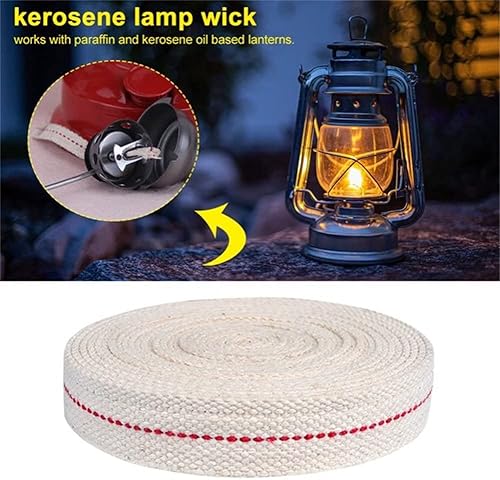 Miniatura 4 de HB - Mecha para lámpara de aceite de 18 pies, mechas de algodón de repuesto de 1 pulgada de ancho, iluminación de quemador de queroseno y mechas