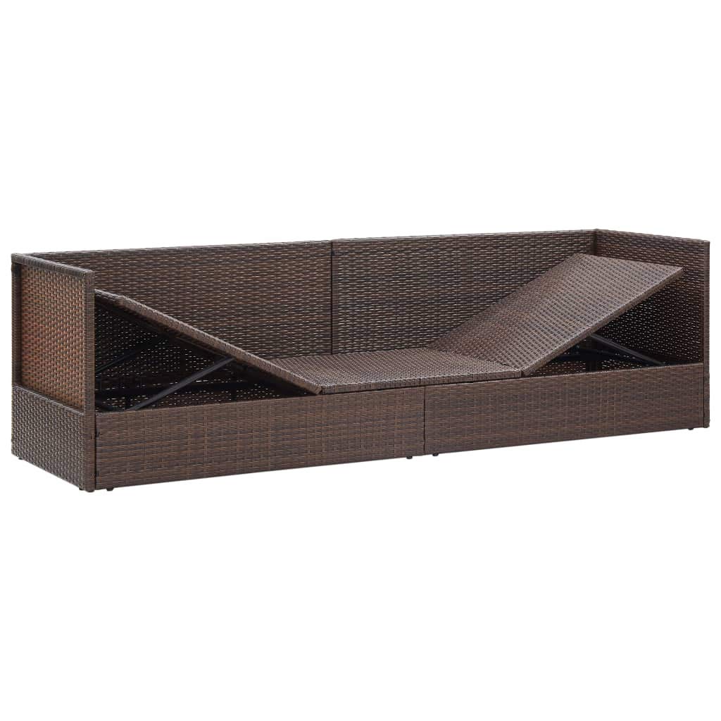 Lettino da Giardino, con 7 Posizioni Reclinabili, 200 x 60 x 58 cm, in Polyrattan PE e Acciaio Verniciato, Cuscini in Poliestere Bianco Crema, per Esterno, Piscina, Patio, Giardino