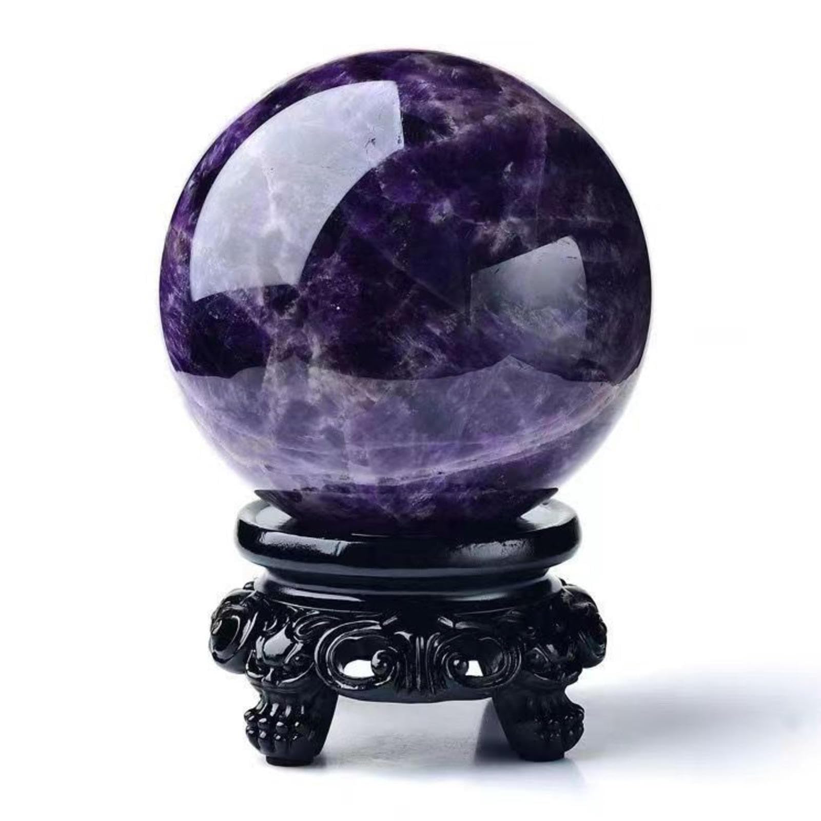 Amethyst Ball Ornaments Dream Stone Polished Home feng Shui Bureau Office Crystal, Ball-8cm