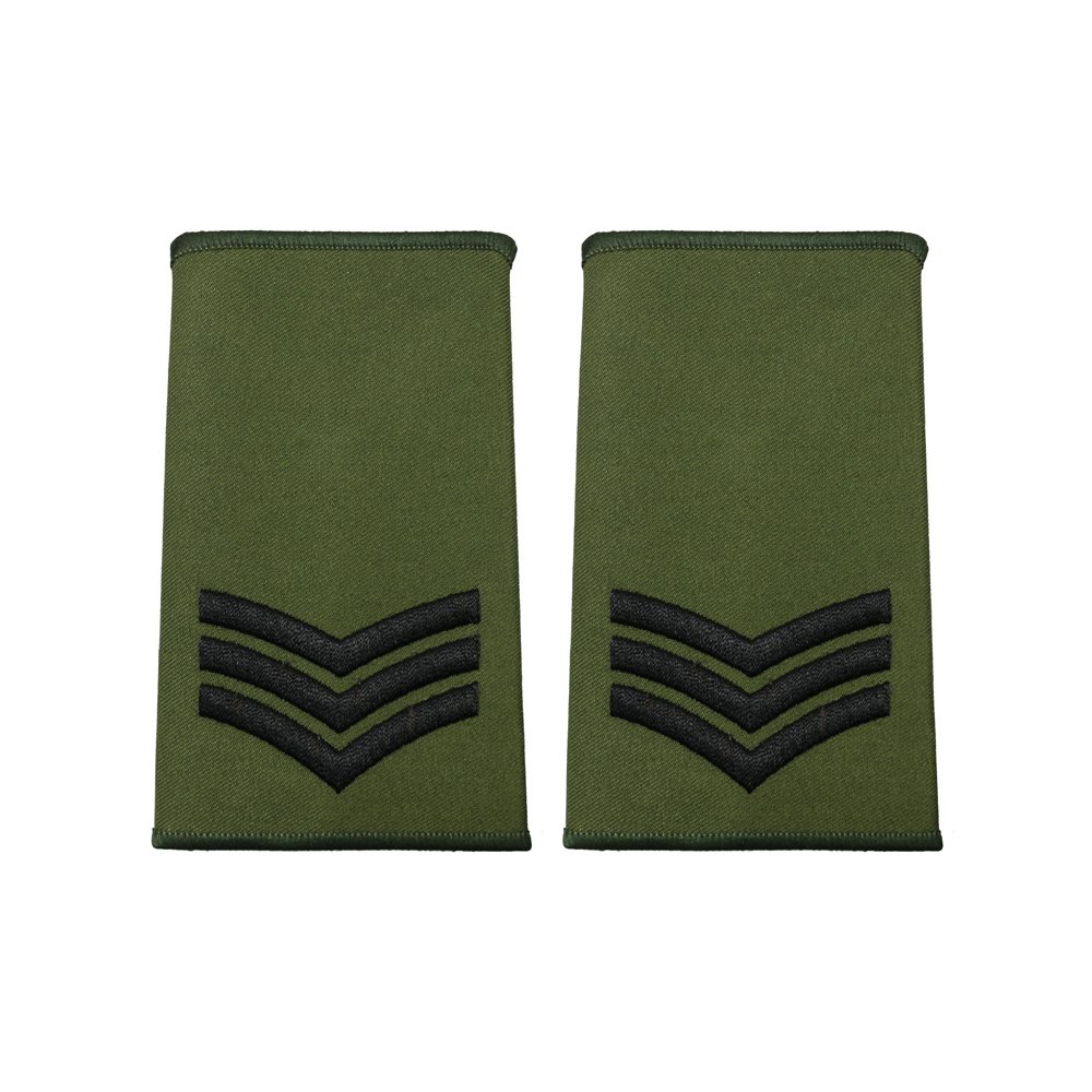 Epic Militaria British Army Olive Green Rank Slides (Sergeant)