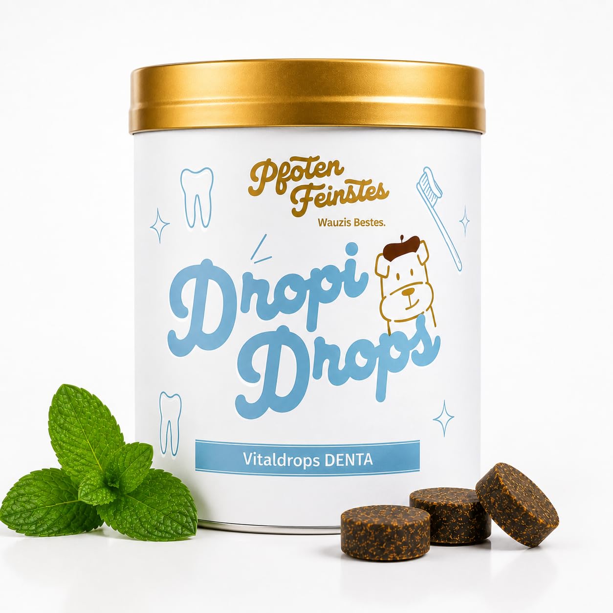 Vitaldrops pour chiens - Denta - Complément alimentaire pour dents et haleine fraîche