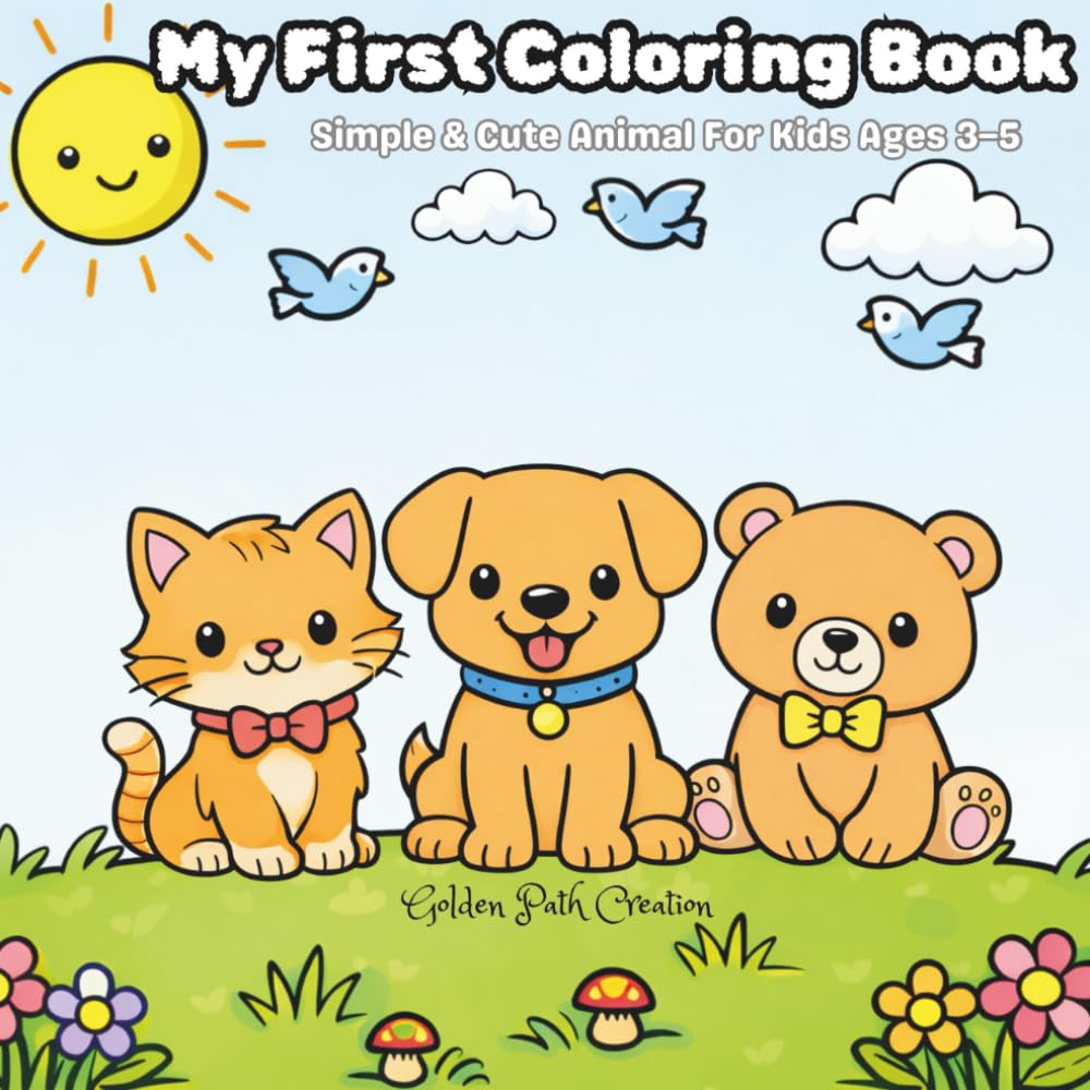 My First Coloring Book: Simple & Cute Animal for Kids Ages 3-5