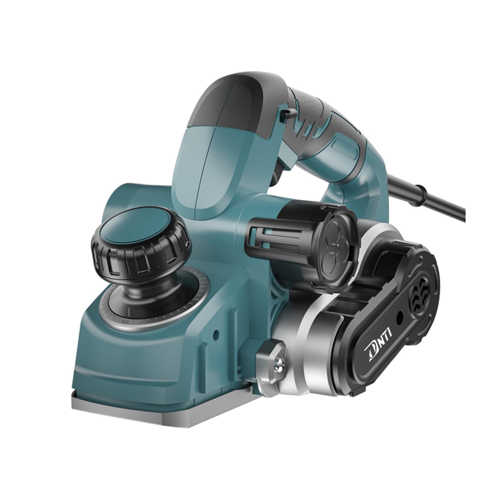 DNTI Electric brush with cable 1050W Planing width: 82 mm depth of 4 mm Includes adjustable buttons15000 rpm Smooth Finish for DIY Wood Planing Electric Planer 58219