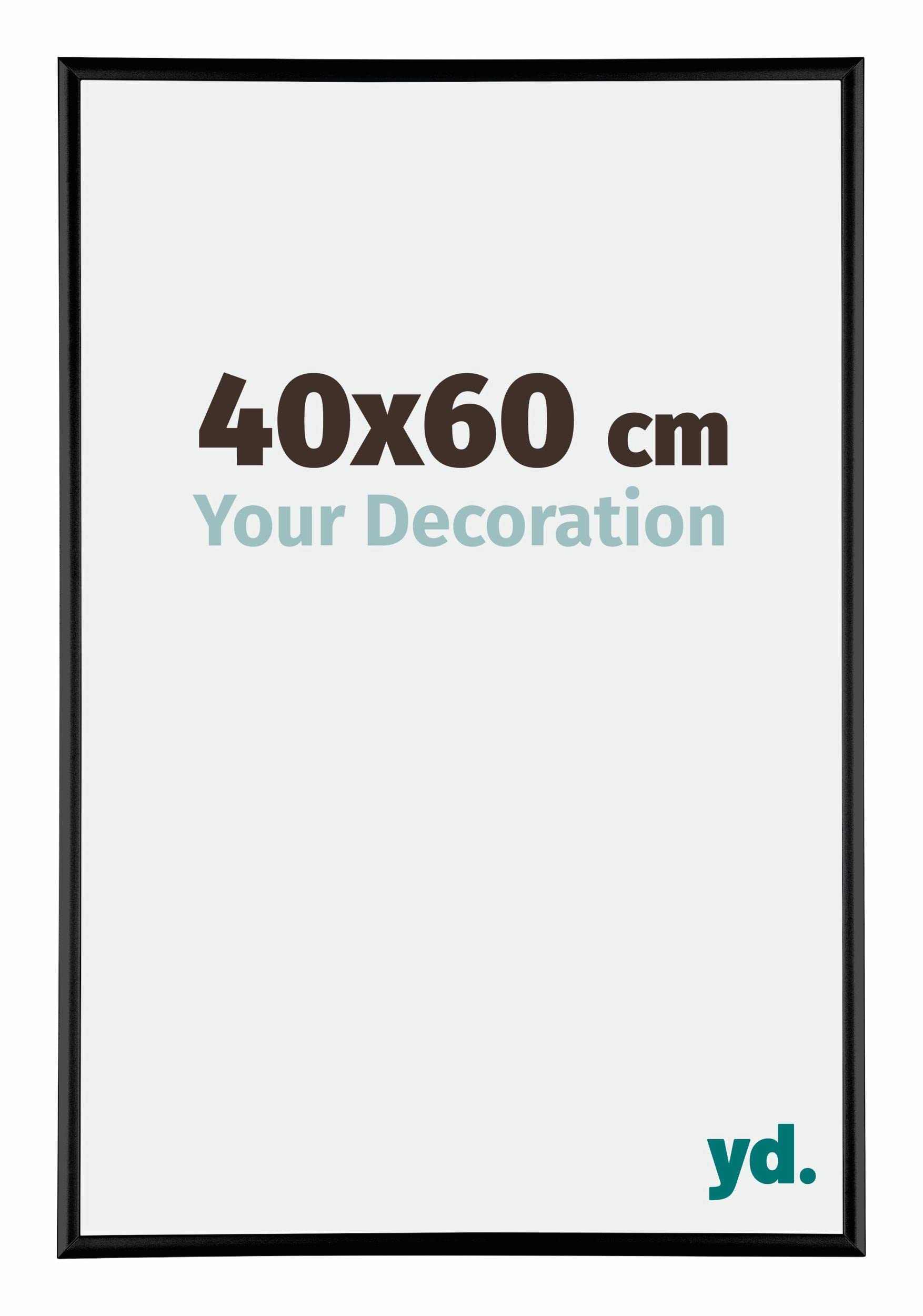 Your Decoration - Picture Frame 40x60 cm - Black High Gloss - Decorative Wall Frame in Aluminium with Antireflection - Frame 40x60 - Kent