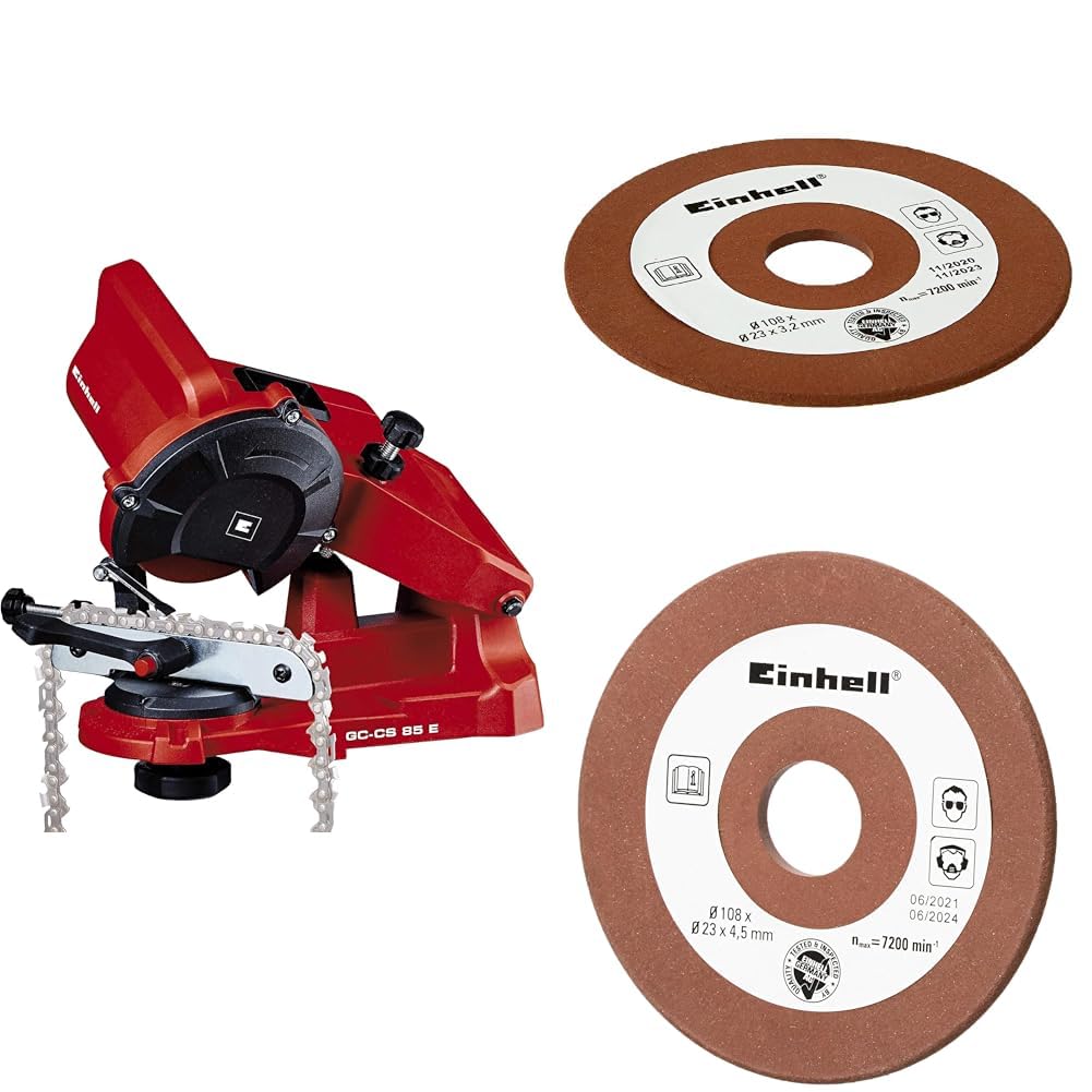 Einhell GC-CS 85 E, Elektrikli Bileme Makinesi + Einhell GE-CS 18 ve GC-CS 85 E Zincir Bileme Taşı 3,2 mm + 4,2 mm