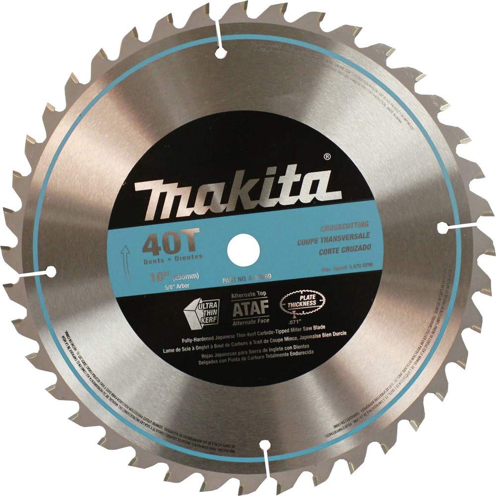 MakitaA-93669 10-Inch 40 Tooth Micro Polished Mitersaw Blade, Silver