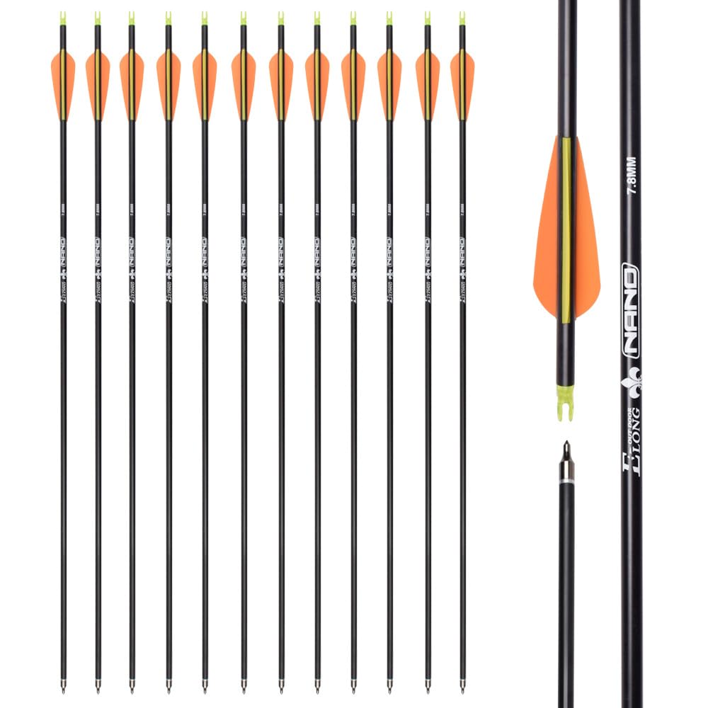 12pcs Tiro con L'Arco Frecce in Carbonio Misto Frecce da Caccia da 28 30 31 Pollici per Arco Ricurvo Arco Compound per Allenamento di Tiro al Bersaglio