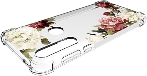 Miniatura 4 de Funda de teléfono para Moto G Power, Motorola G Power para niñas, a prueba de golpes, transparente, patrón floral, suave, flexible, funda protectora