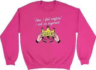Shopagift Queen of Arguments Kids Sweatshirt How I Feel Everytime Funny Gift Jumper