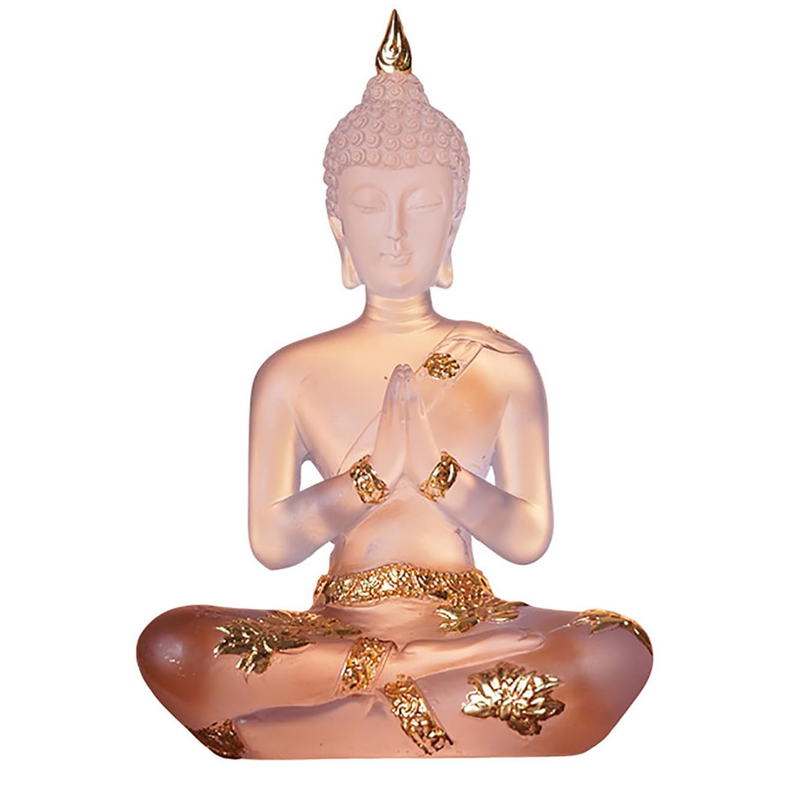 YXCQHZM Resin Buddha Statue Indoor Meditation Decor Crystal Thai Sitting Buddha Figurine Spiritual Sculpture Zen Decor & Gift (S)