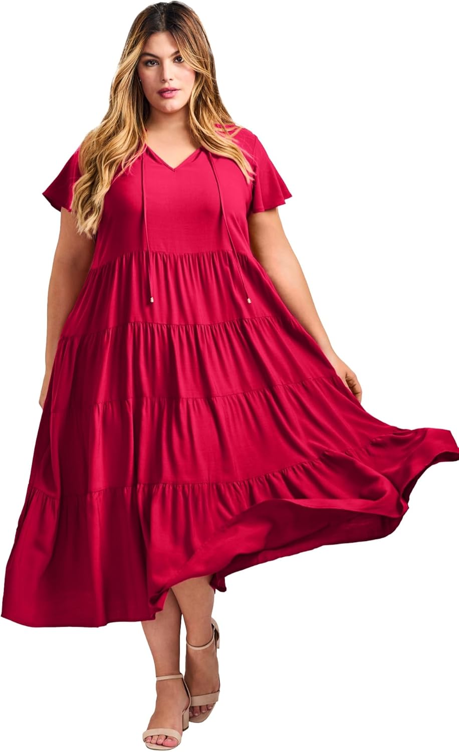 Avenue Women's Plus Size Lani Tiered Dress