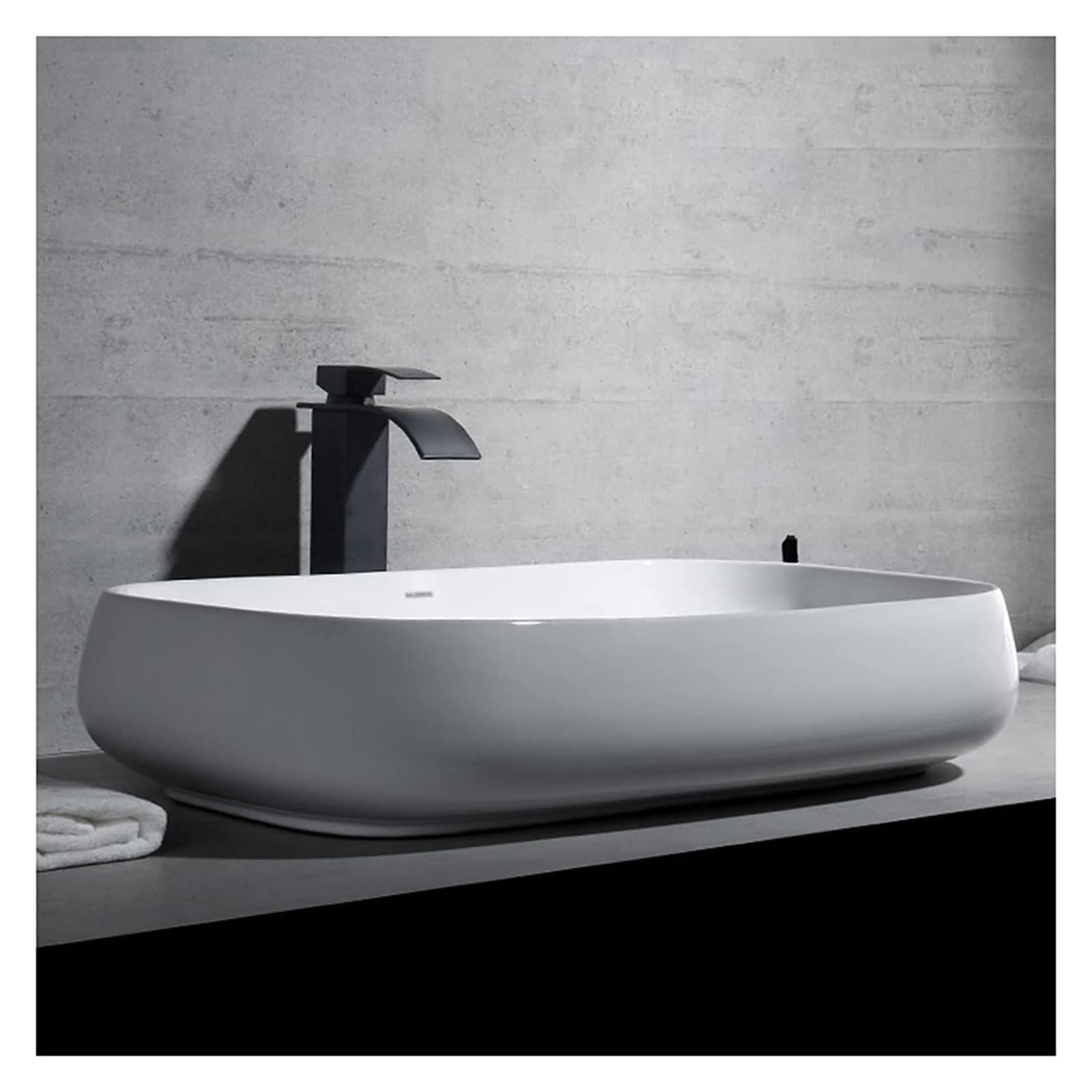 Ceramiczna Umywalka Łazienkowa, Umywalka Nablatowa I Odpływ Pop-Up, Porcelanowa Ceramiczna Umywalka Łazienkowa Nablatowa, Umywalka Artystyczna,One Color 720X410X150mm