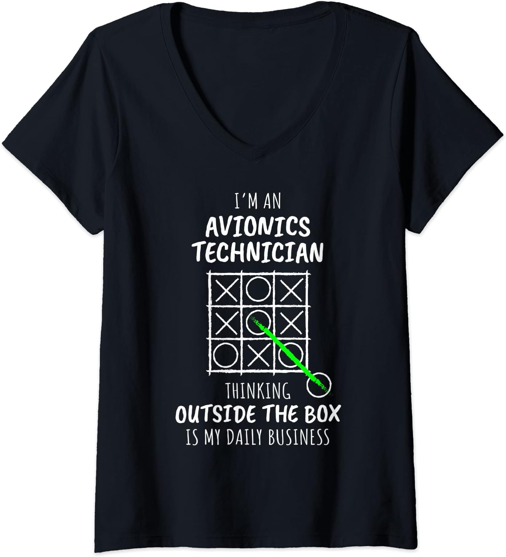 Womens Funny Avionics Technician V-Neck T-Shirt