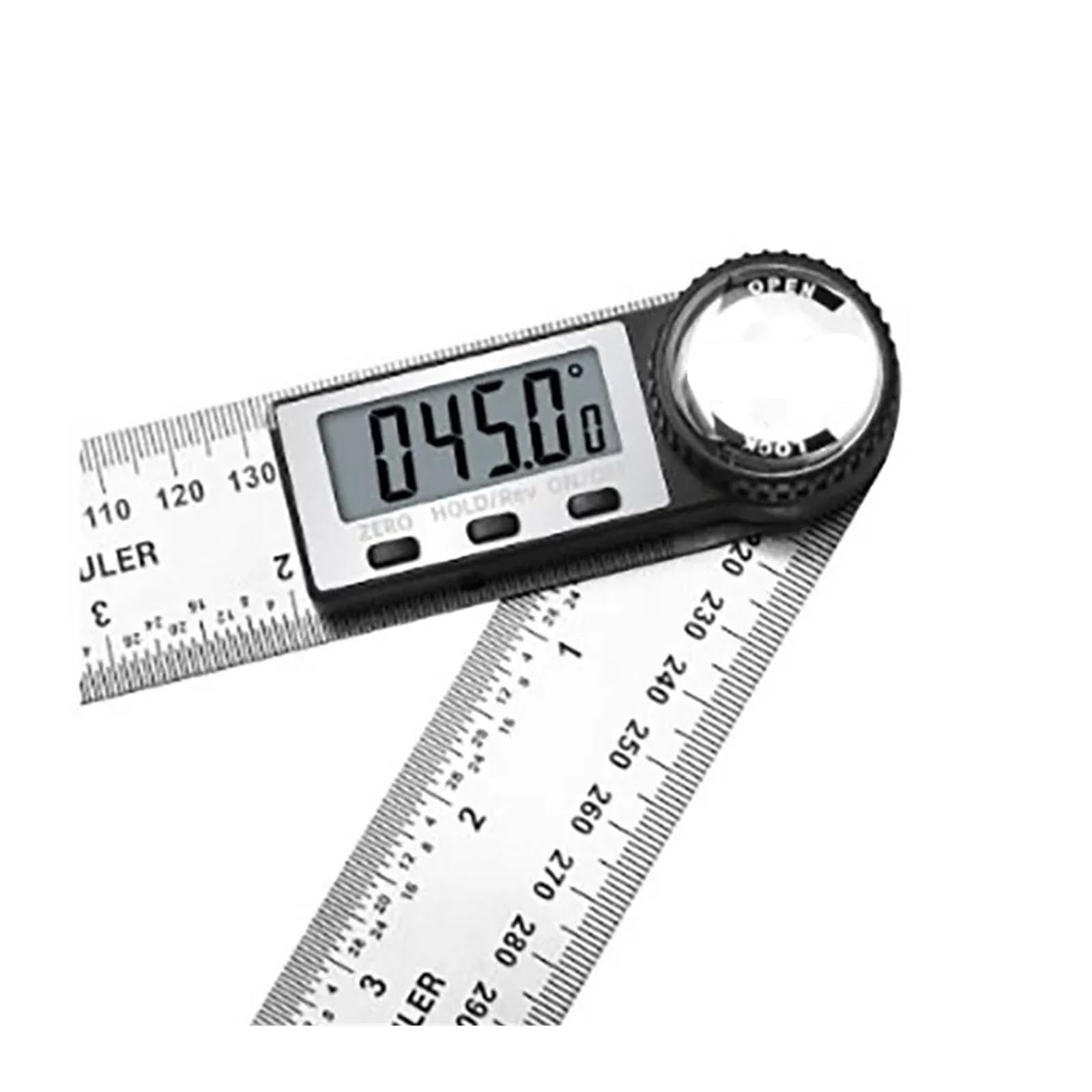 Regla de ángulo Digital de Acero Inoxidable de 200 mm, 300 mm y 500 mm, goniómetro electrónico, transportador, Instrumento de medición for Herramientas de construcción(300mm)