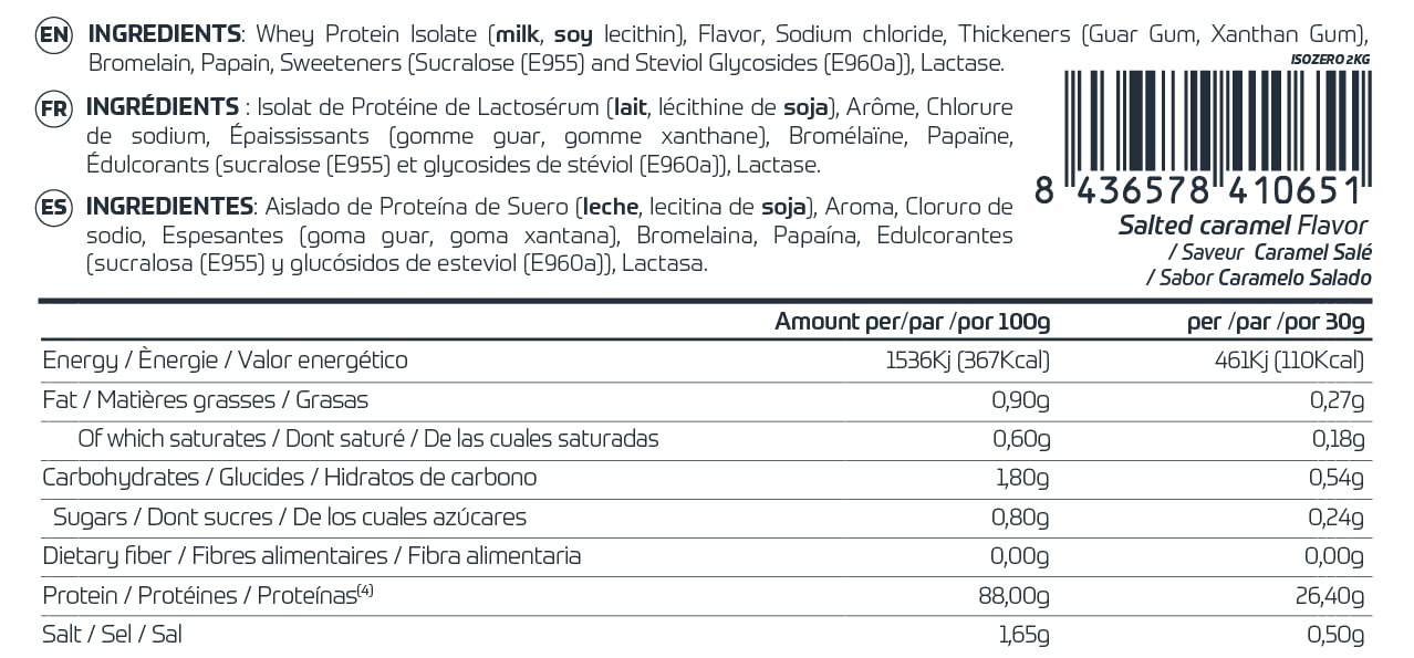 Isozero - 100% Ultra Pure Whey Protein Isolate CFM 2 Kg Salted Caramel
