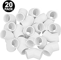 Vista 3 de Paquete de 20 Codos de PVC de 3/4" de 45 Grados Conectores de Tubería (Enchufe x Enchufe) Grado de Construcción para Muebles SCH40 Codo de PVC