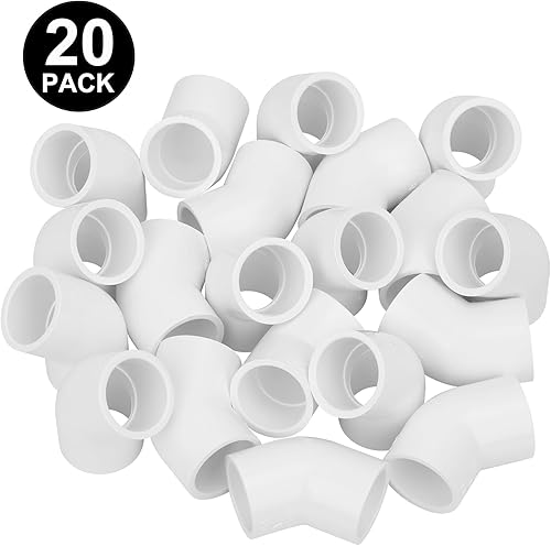 Miniatura 3 de Paquete de 20 Codos de PVC de 3/4" de 45 Grados Conectores de Tubería (Enchufe x Enchufe) Grado de Construcción para Muebles SCH40 Codo de PVC
