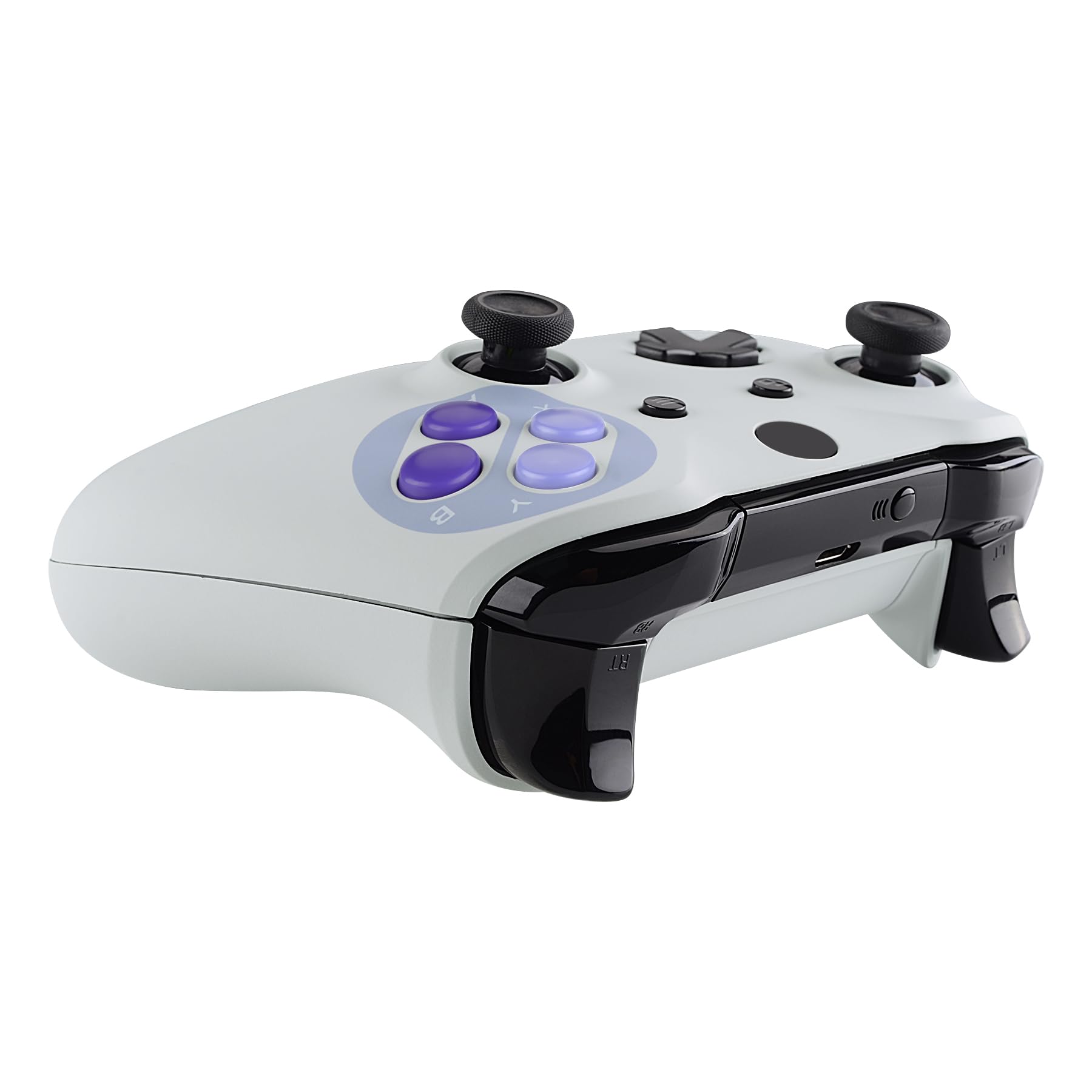eXtremeRate Coque Avant Grips Poignées pour Xbox One S/X Manette avec Bouton ABXY, Coque de Remplacement pour Xbox One S/X Manette, Boîtier Customisé pour Modèle 1708, Snes Classique