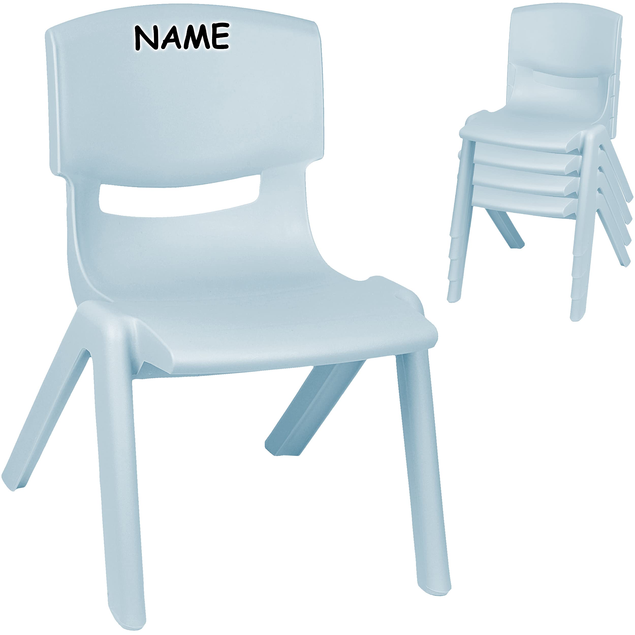 alles-meine.de GmbH 2 Stück - Kinderstühle/Stühle Farbe wählbar blau/eisblau - Pastell - Plastik - bis 100 kg belastbar/kippsicher - für INNEN & AUßEN - 0-99 Jahre - ..