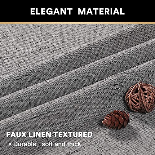 Image of PrinceDeco Blackout Curtains for Living Room 100 Percent Blackout Curtains for Sliding Glass Doors Patio Curtains for Sliding Door Anti Rust Grommet Room Divider Curtains,W100 X L108 Inch,Light Grey
