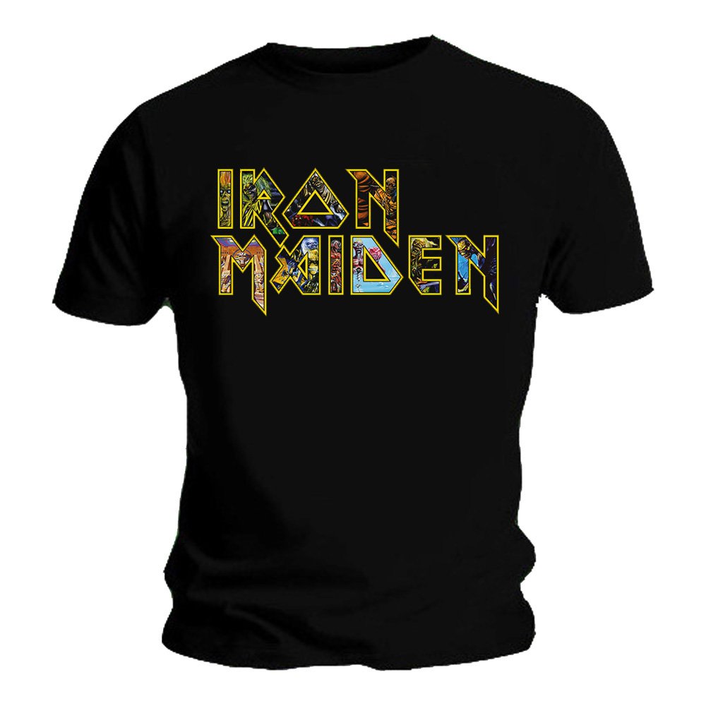 Iron Maiden Black Black Official T Shirt Book Of Souls Eddie Logo Xl