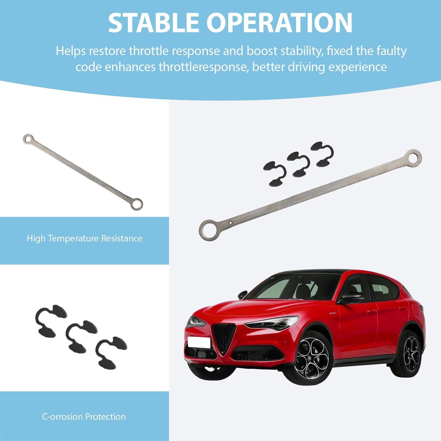 Upgraded Wastegate Actuator Arm Fit for Alfa Romeo Giulia for Alfa Romeo Stelvio 2.0T Turbo Engine Improved Hole Diameter