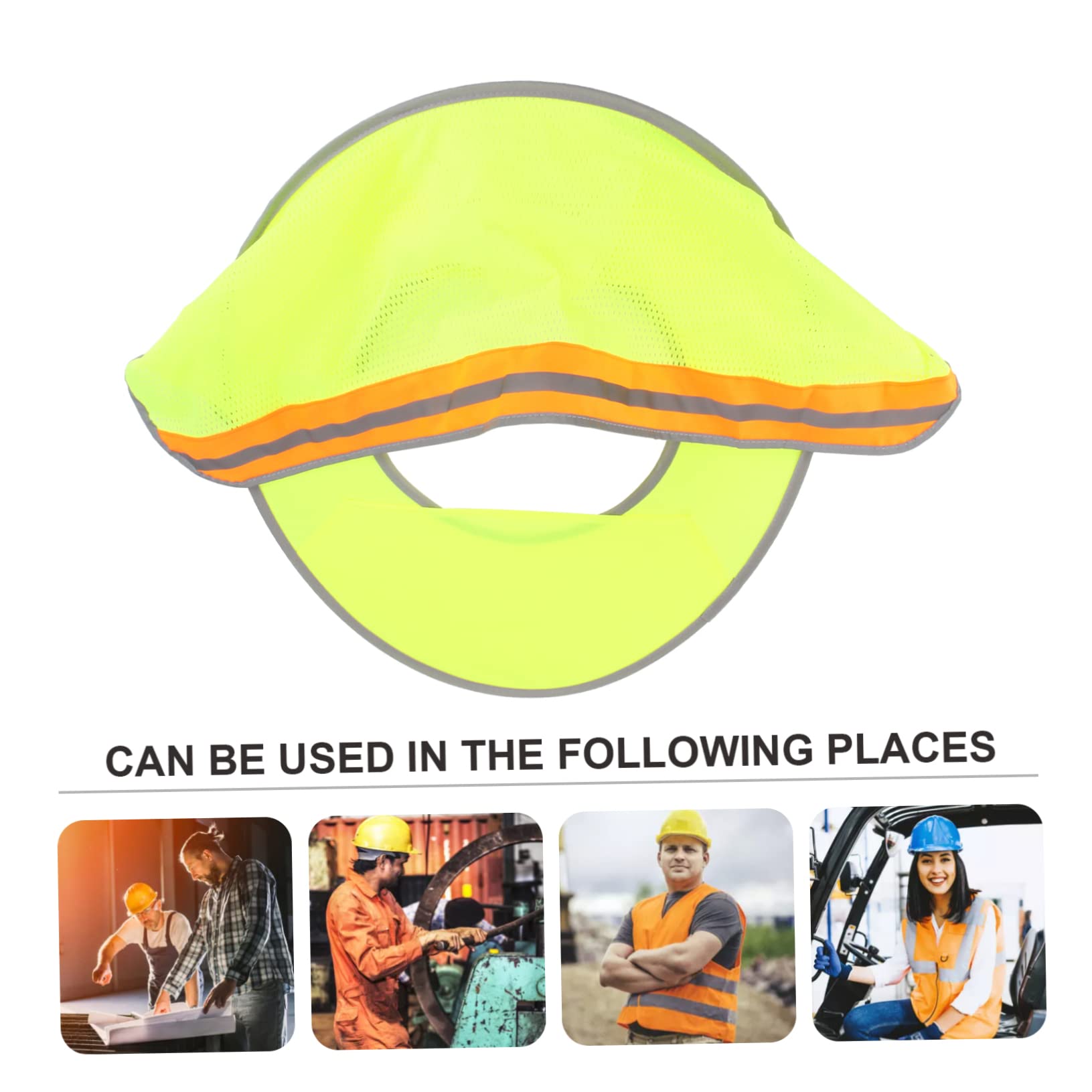 2 piezas de protección solar reflectante para casco protector de ala completa protección de cuello transpirable de alta visibilidad naranja neón para obras y actividades al aire libre