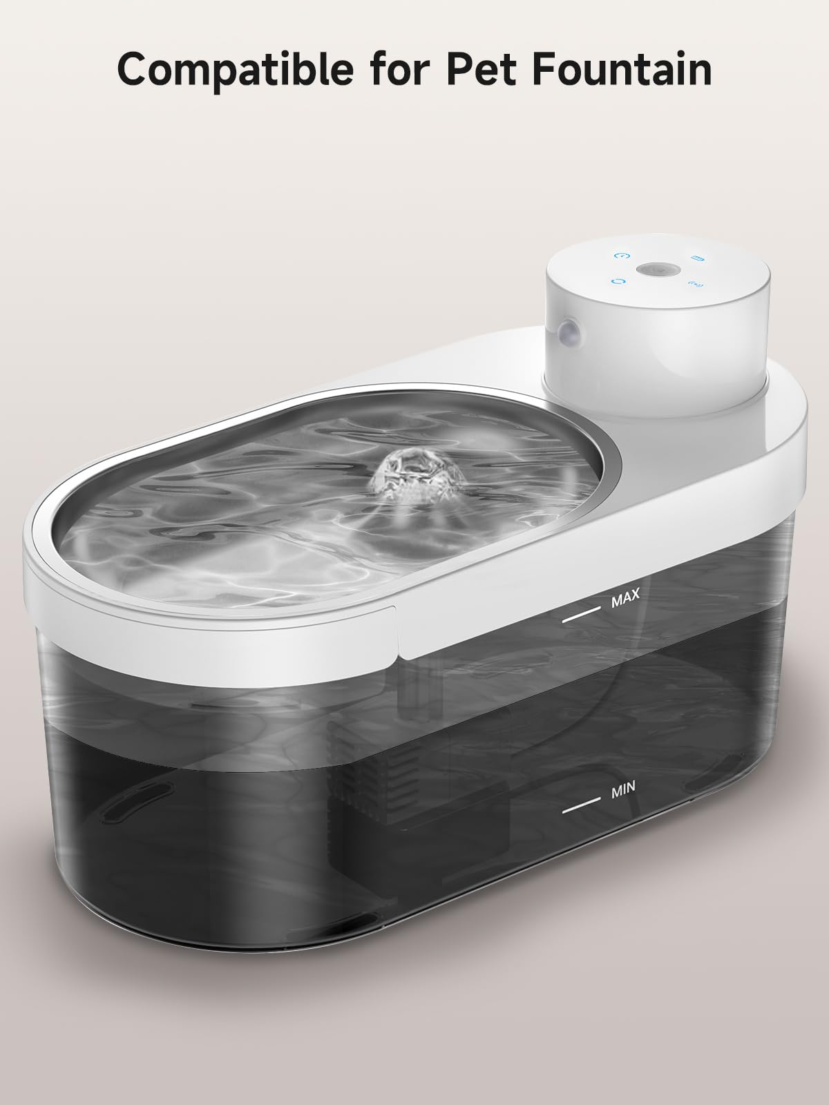 Filtro de repuesto para fuente de agua para gatos, paquete de 8 filtros de repuesto y 8 esponjas para bomba de agua compatible con fuente de agua inalámbrica de 4 L para mascotas