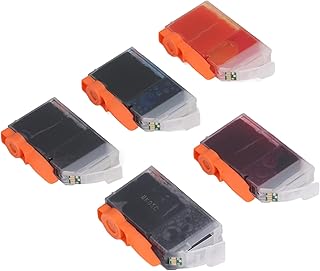 Printer Ink Cartridges, Ink Cartridges Replacement Printer Ink Cartridge Accessory for PIXMA IP4200 IP4300 IP4500 Printer), Printer Ink & Toner (5 Colors(PGI‑5BK CLI‑8BK C M Y))