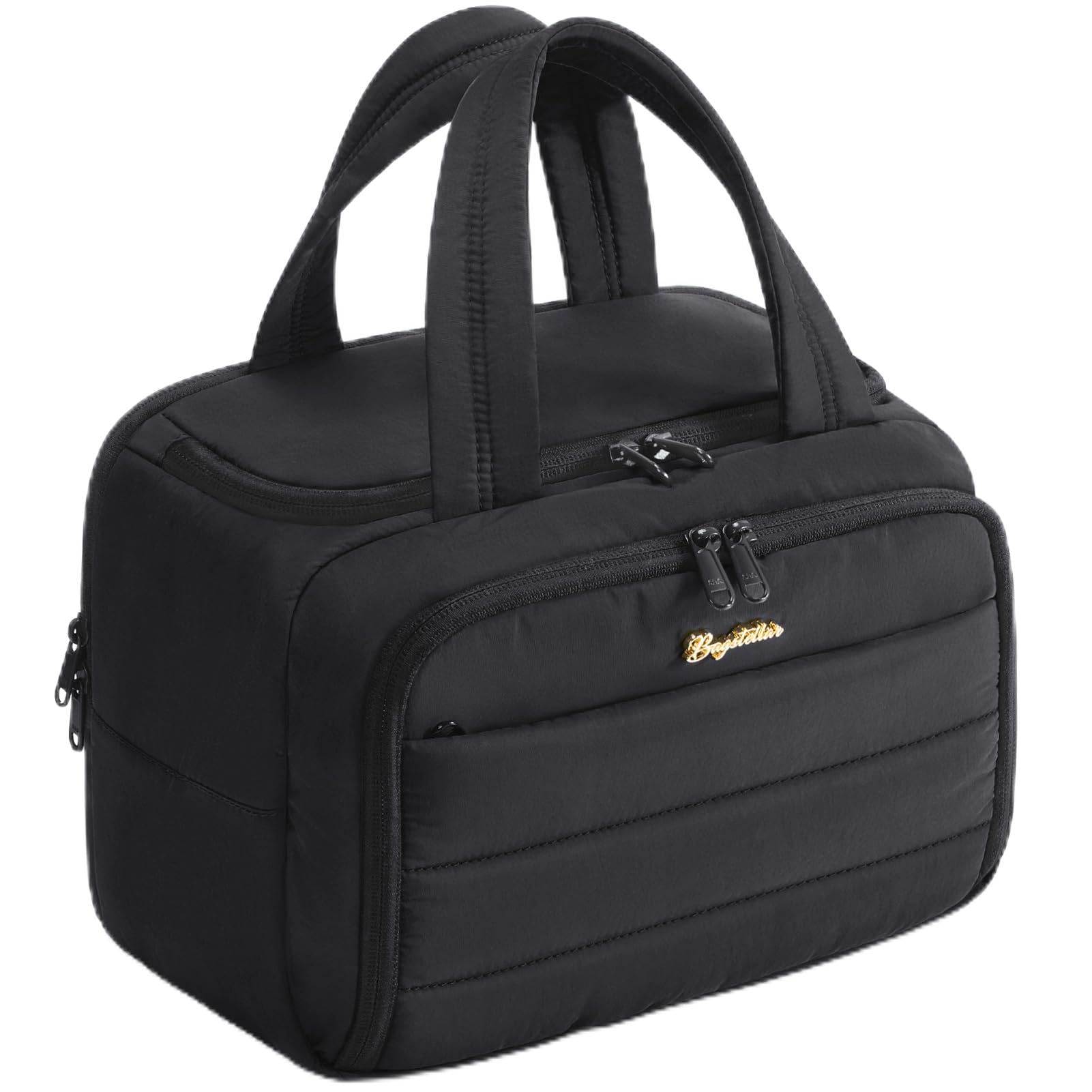 Travel Toiletry Bag for Women Lightweight Large Quilted Puffy Makeup Bag Wide-open Make up Organizer Cloud Cosmetic Bag