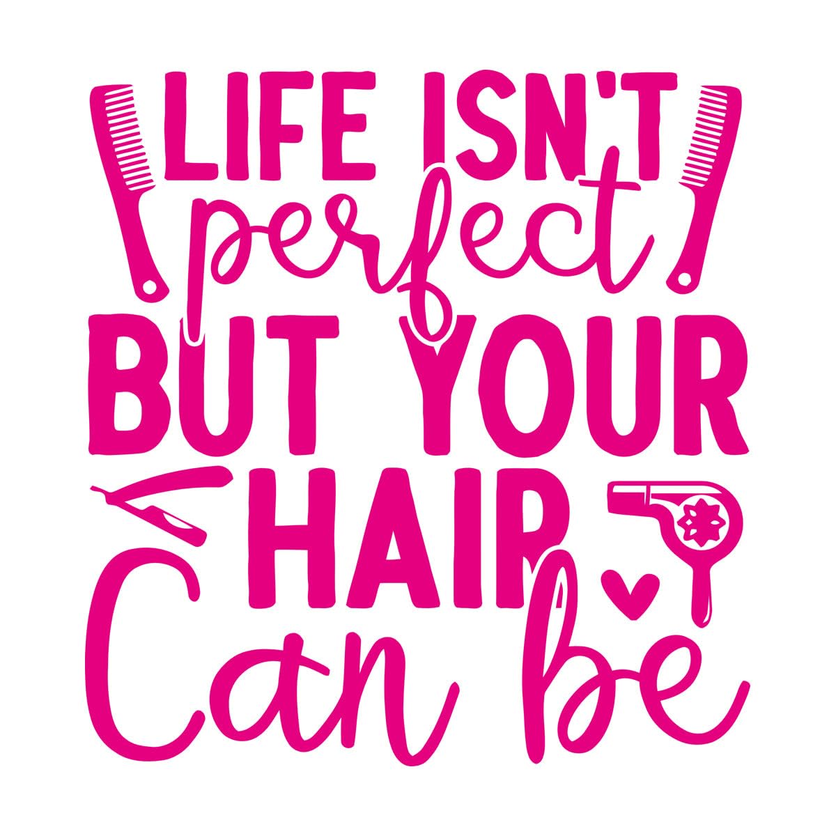 Vinyl Wall Stickers Perfect Hair Spa Beauty Salon Slogan Funny Quote 54x57.6cm Easy Installation Large Rosered