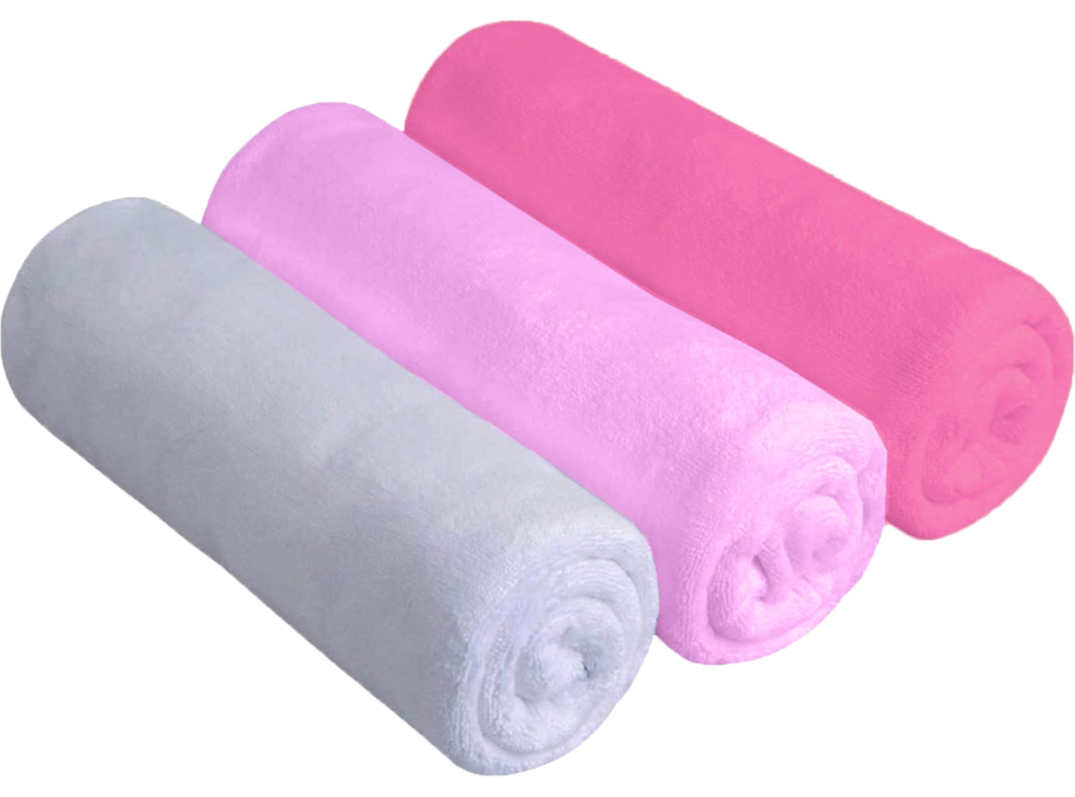 BW&HM Gym towel Sweat Towel Fast Dry Absorbent Microfibre Sports Towels For Men Women 40 x 80 cm 3 Pack White+Pink+Llight Purple
