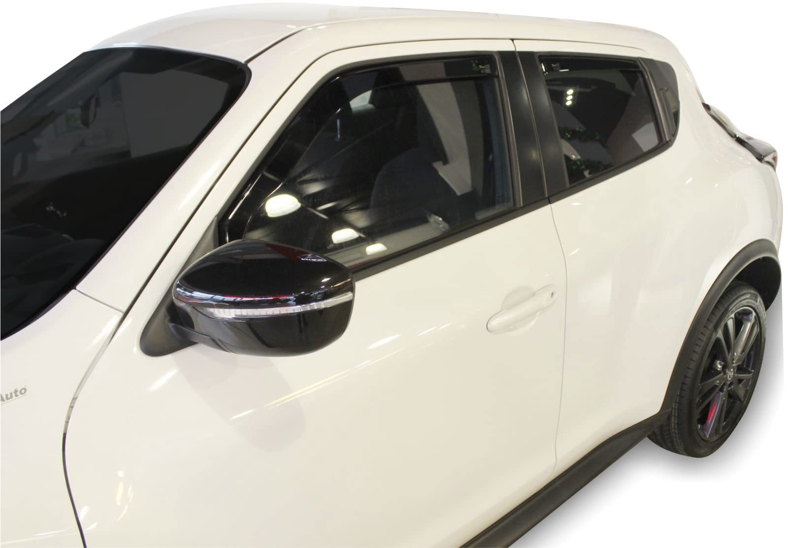 J&J AUTOMOTIVE Deflettori d'Aria per Nissan Juke 2010-2018, Set da 4 Pezzi, Nero fumé Oscurato Heko