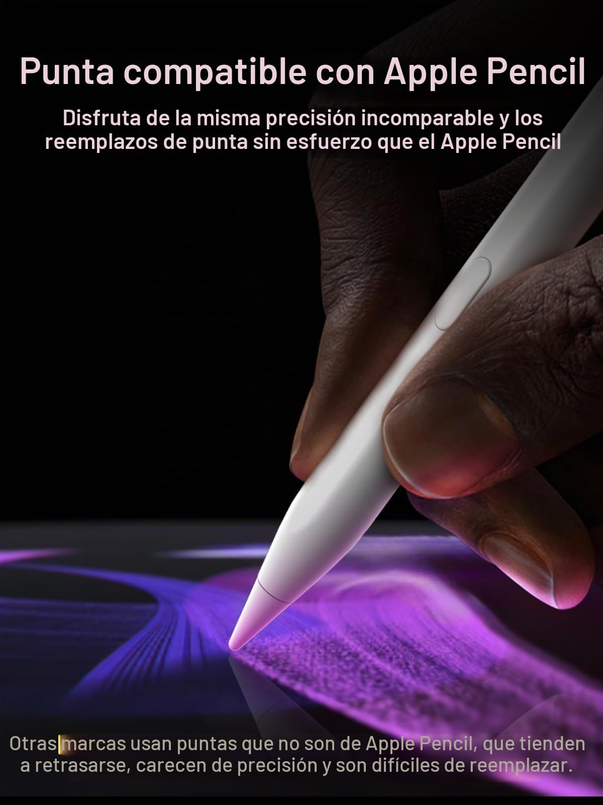 Lápiz para iPad 2018-2026 con Carga Rápida, Rechazo de Palma y Detección de Inclinación, Compatible con iPad 11/10/9/8/7/6/A16, Mini 7/6/5, Air M4/M3/M2 11"/13"/5/4/3, Pro M5/M4 13"/12.9″/11″- Blanco