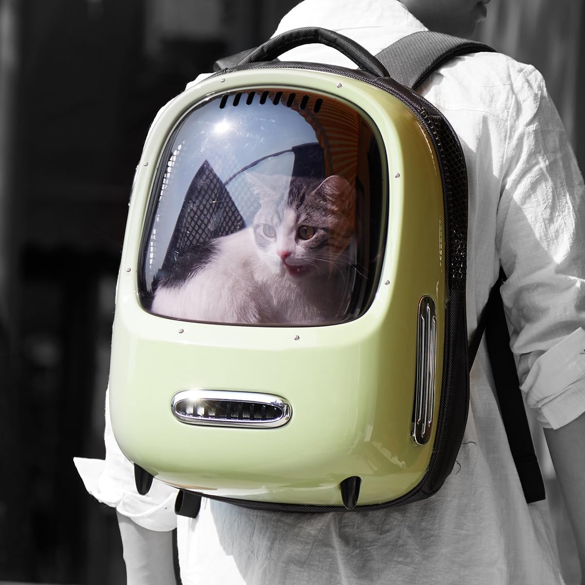 PETKIT Cat Backpack Carrier Bag with Inbuilt Fan & Light, Ventilated Cat Bubble Backpack for Cat Puppy Up to 8KG, Airline Approved, Padded and Lightweight for Travel Hiking Walking Camping, Green 10 615iA1F94ML. AC SL1200