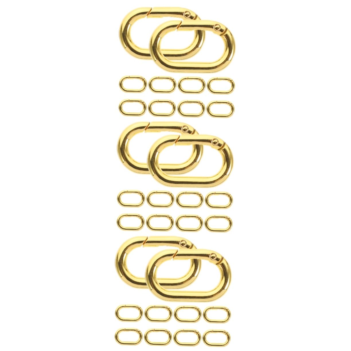 EXCEART 30pezzi Moschettoni Ovali Metallo Con Chiusura Molla Resistente e Facile Da Usare Per Portachiavi e Accessori Fai Da Te Design Elegante e Resistente Alla Corrosione