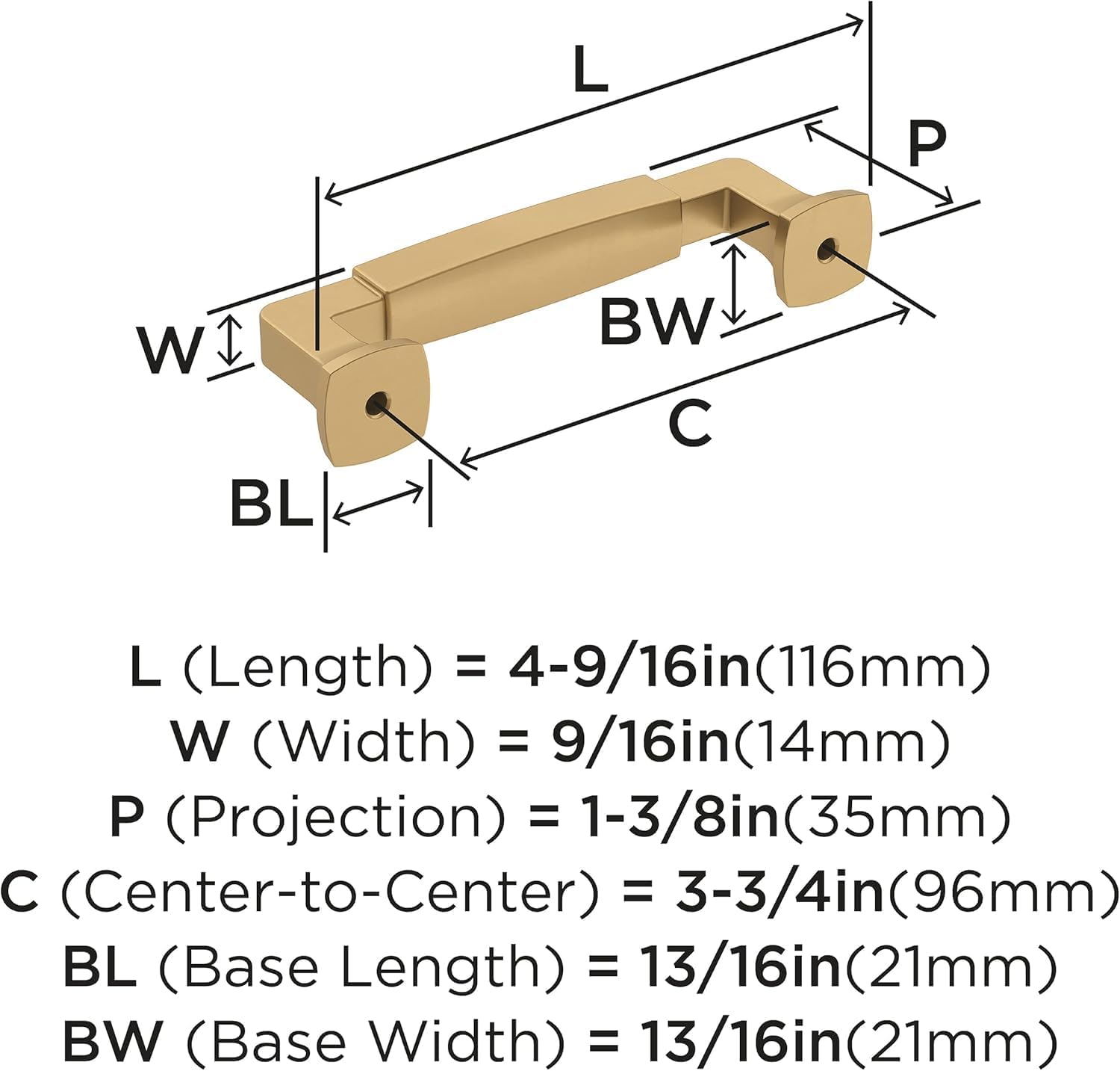 Amerock | Cabinet Pull | Champagne Bronze | 3-3/4 inch (96 mm) Center-to-Center | Stature | 1 Pack | Drawer Pull | Cabinet Handle | Cabinet Hardware