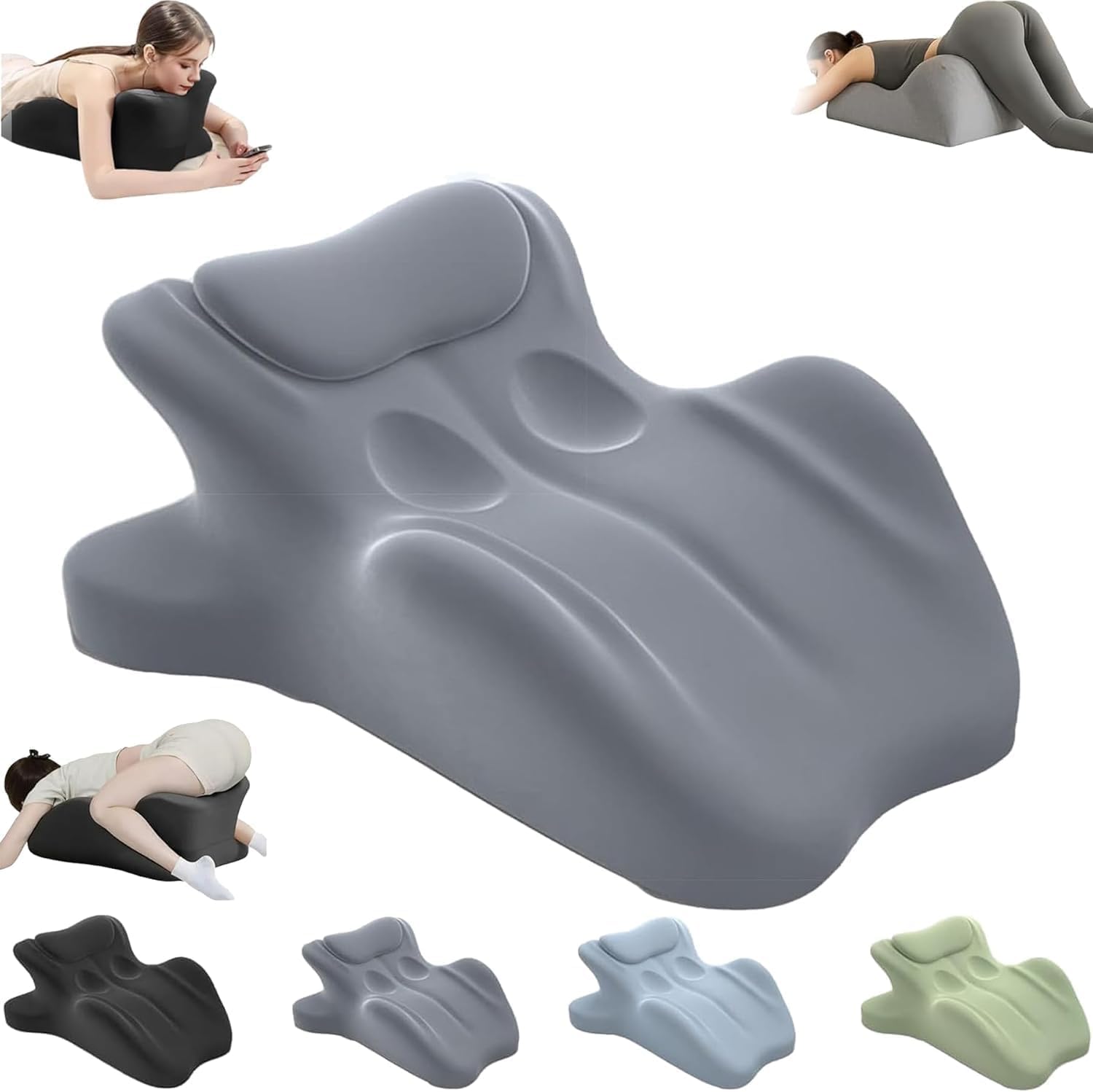 Photo 1 of RSN Ergonomic Foam Wedge Pillow, 27° Angled Support for Neck and Waist, Multi-Position Support Pillow (Gray)