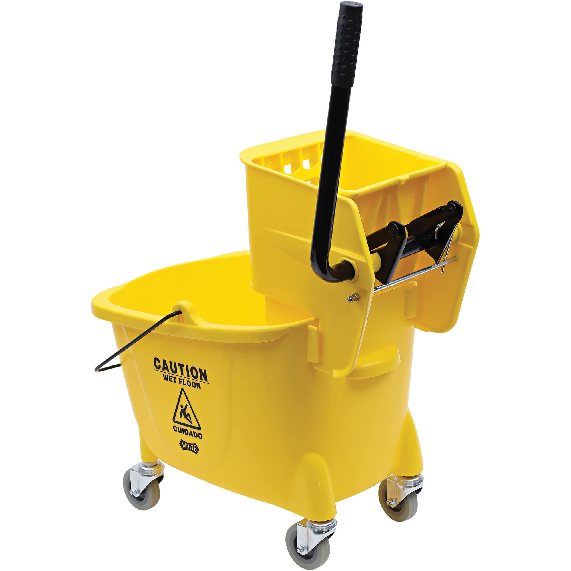 Genuine Joe gjo02347 lado prensa escurridor cubo de fregar, color amarillo