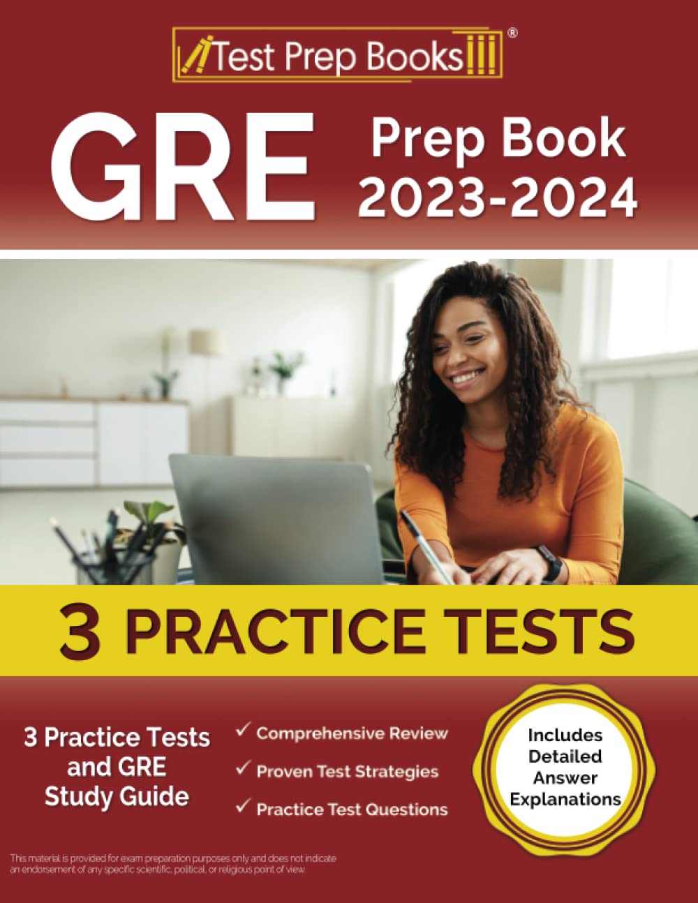 GRE Prep Book 2023-2024: 3 Practice Tests and GRE Study Guide [Includes Det