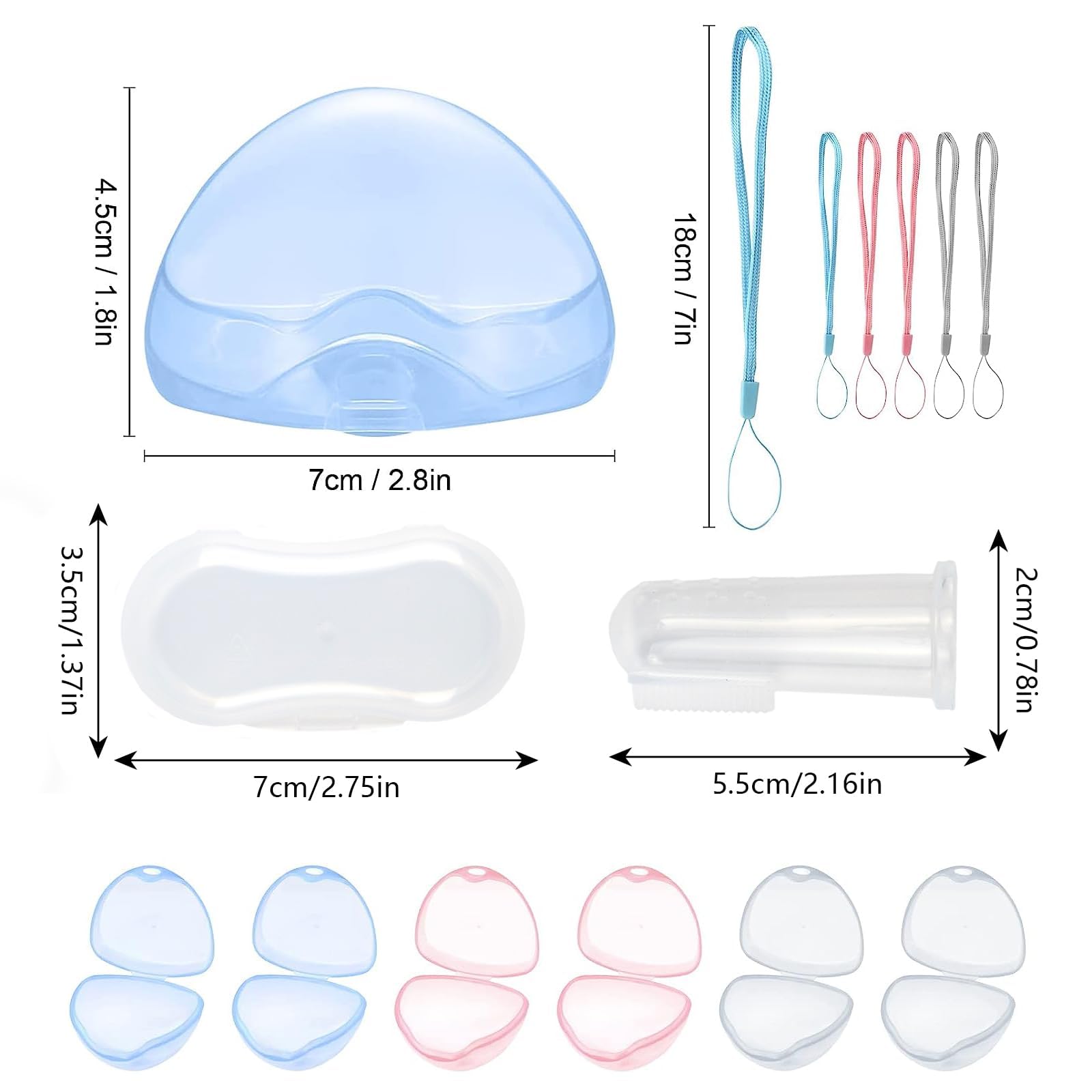 Boîte à Tétine Bébé 6 Pcs,Portable Boîte de Rangement Transparente Antipoussière,Sans BPA