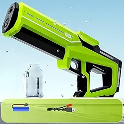 Lançador Arminha de Água Elétrico via USB, Pistola de água com Alcance Máx 10 Metros, Bateria Recarregável (VERDE)
