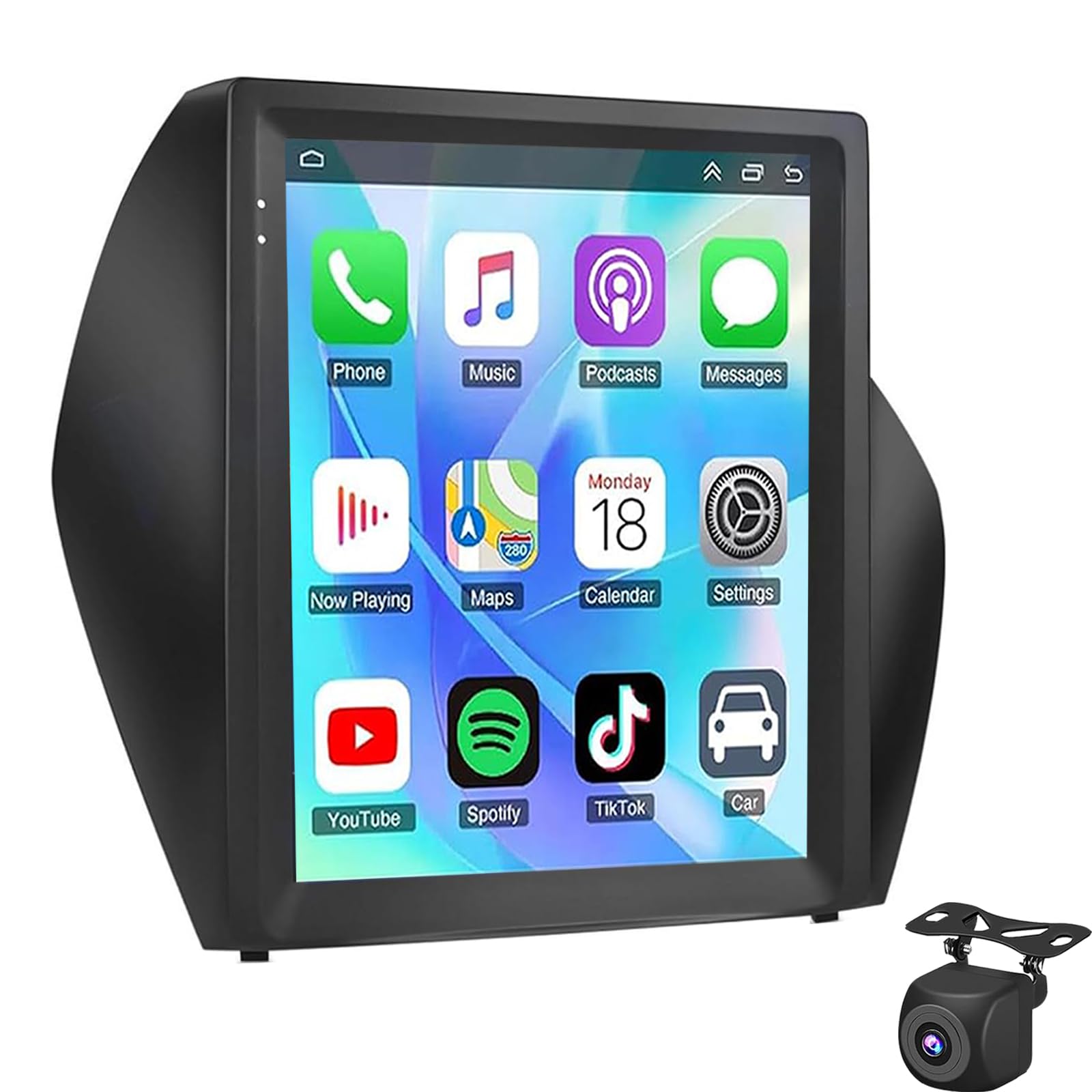 Dla Hyundai Tucson 2010-2015 Android Car Stereo Z Bezprzewodowym Carplay Android Auto Mirror Link 9,7-calowym Ekranem Dotykowym Radiem Z GPS/WiFi Bluetooth I FM RDS Kamerą Cofania I Mikrof(Color:M400)